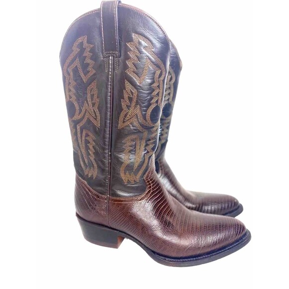 RUDEL BOTAS Brown Leather Western Boots Mens Size 26 EE/ Us 8 Mexico ❤️ - Picture 1 of 16